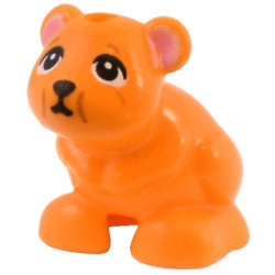 Hamster / Mouse, Friends / Elves with Black Eyes, Nose, and Mouth, Dark Orange Lines, and Bright Pink Ears Pattern (Nibbler): {ярко оранжев}
