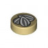 Tile, Round 1 x 1 with Dark Bluish Gray and White Sunflower Seeds Pattern: {тухлено жълт}