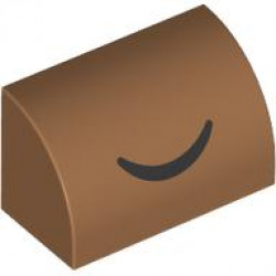 BRICK 1X2, OUTSIDE HALF BOW, NO. 31: {умерен нуга}