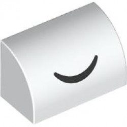 BRICK 1X2, OUTSIDE HALF BOW, NO. 38: {бял}