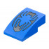 Slope, Curved 3 x 2 with Silver Diamond Plate and Outlining Spider Pattern: {ярко син}