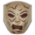 Large Figure Face with Brow and Nose Detail, 2 x 2 Round Brick Attachment with Reddish Brown Eyes, Open Mouth and Lines Pattern (Sandman): {пясъчно жълт}