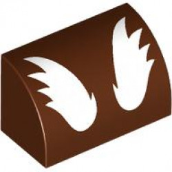 BRICK 1X2, OUTSIDE HALF BOW, NO. 40: {червеникаво-кафяв}