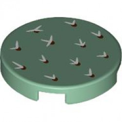 FLAT TILE 2X2, ROUND, NO. 1285: {пясъчно зелен}