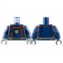Torso Jacket with Gold Ravager Logo, Red Trim, Dark Bluish Gray Belt Pattern / Dark Blue Arms / Dark Bluish Gray Hands: {земно син}