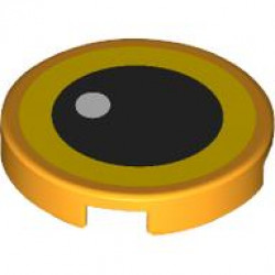 FLAT TILE 2X2, ROUND, NO. 1301: {огнено жълто-оранжев}