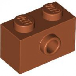 BRICK 1X2 W/ 1 KNOB: {тъмно оранжев}