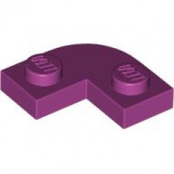 PLATE 2X2, 1/4 CIRCLE, W/ CUT OUT: {ярко червеникаво-виолетов}
