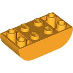 BRICK 2X4, INVERTED, OUTSIDE BOW: {огнено жълто-оранжев}