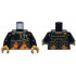 Torso Armor Plates over Orange Tunic, Gold Trim and Ninjago Logogram Letter C, 'COLE' on Back Pattern / Black Arms / Pearl Gold Hands: {черен}