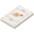 Tile 2 x 3 with Gold and Red Classic Space Logo on Panel with Light Bluish Gray Lines and Rivets Pattern: {бял}