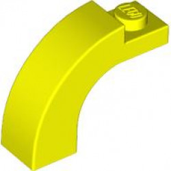 BRICK 1X3X2 W/INS AND OUTS.BOW: {пъстро жълт}