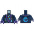 Torso Robe, Dark Purple and Silver Trim, Dark Azure Ninjago Logogram 'WOLF', Metallic Light Blue Blades Pattern / Dark Blue Arms / Dark Purple Hands: {земно син}