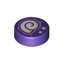 FLAT TILE 1X1, ROUND, NO. 283: {светло виолетов}