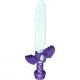 Minifigure, Weapon Sword, Greatsword with Ornate Hilt with Molded Satin Trans-Light Blue Blade and Gem Pattern (The Legend of Zelda Master Sword): {светло виолетов}