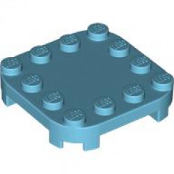 PLATE, 4X4X2/3, CIRCLE, W/ REDUCED KNOBS: {умерено небесносин}