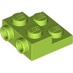 PLATE 2X2X2/3 W/ 2. HOR. KNOB: {ярко жълто-зелен}