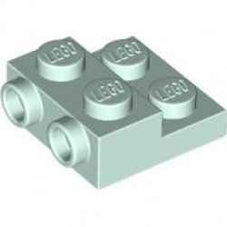 PLATE 2X2X2/3 W/ 2. HOR. KNOB: {аквамарин}