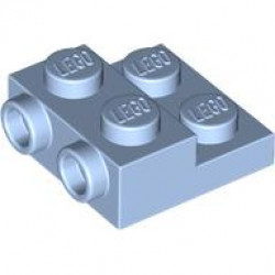 PLATE 2X2X2/3 W/ 2. HOR. KNOB: {светло кралско син}