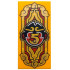 Tile 2 x 4 with Banner with Ornaments and Black and Red Monkie Kid Head Logo with Gold Number 5 Pattern: {огнено жълто-оранжев}