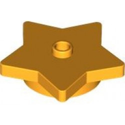 Plate, Round 4 x 4 x 2/3 with Star and Open Stud: {огнено жълто-оранжев}