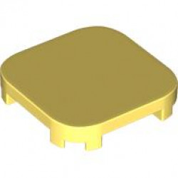 TILE 4X4X2/3, CIRCLE, W/O KNOBS: {студено жълт}