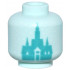 Minifigure, Head without Face with Dark Turquoise Ice Castle and White Snowflakes / Dots Pattern: {аквамарин}