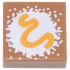 Tile 1 x 1 with Beignet White Powdered Sugar and Bright Light Orange Frosting Squiggle Pattern: {умерен нуга}
