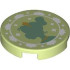 Tile, Round 2 x 2 with Bottom Stud Holder with Sand Green Tiana Silhouette, Gold Tiara and Necklace, and White Flowers Pattern: {пролетно жълто-зелен}