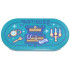 Tile, Round 2 x 4 Oval with Gold Treasure Chest, Watch, Fork, and Candelabra, White Sparkles and 'STORE' Banner and Dark Purple 'ANTIQUES' Pattern: {ярко синьо-зелен}