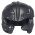Minifigure, Headgear Helmet Castle / Fantasy Rounded with Rivets, Plates, and Damaged Cheek Protection: {титаниево метален}