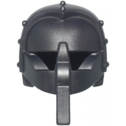 Minifigure, Headgear Helmet Castle / Fantasy with Rivets, Mask with Eye Holes and Long Nose Protection: {титаниево метален}