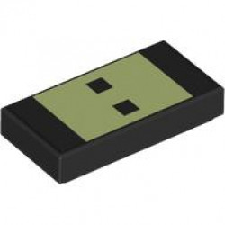 FLAT TILE 1X2, NO. 411: {черен}