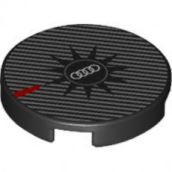 FLAT TILE 2X2, ROUND, NO. 1302: {черен}