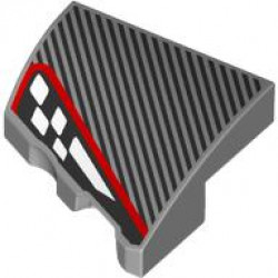 PLATE 2X2X2/3, HALF BOW, RIGHT, NO. 1: {умерено каменно сив}