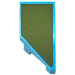 Wedge 2 x 1 x 2/3 Right with Olive Green Surface Pattern: {умерено небесносин}