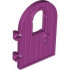 Door 1 x 4 x 6 Round Top with Window and Keyhole, Reinforced Edge: {ярко червеникаво-виолетов}