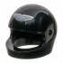 Minifigure, Headgear Helmet Motorcycle (Standard) with Silver and White Aston Martin Logo Pattern: {черен}