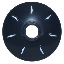 Dish 2 x 2 Inverted (Radar) with 7 White Radial Marks Pattern: {черен}