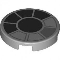 FLAT TILE 2X2, ROUND, NO. 1305: {умерено каменно сив}