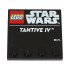 Tile, Modified 4 x 4 with Studs on Edge with LEGO Star Wars Logo and White 'TANTIVE IV' Pattern: {черен}