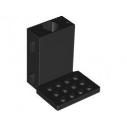 Brick, Modified 2 x 4 x 5 with Hole for Gear Worm Screw 6L, Runners for Channels and Elevator Platform: {черен}