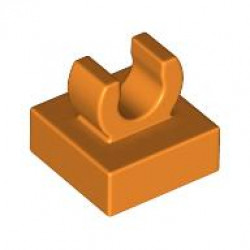 PLATE 1X1 W. UP RIGHT HOLDER: {ярко оранжев}