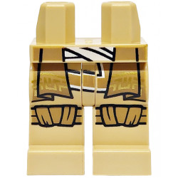 Hips and Legs with Dark Tan Robe Ends, Gold Lines and Black Outline, Knee Wrappings, White Sash Belt Pattern: {тухлено жълт}