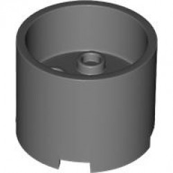 Brick, Round 3 x 3 x 2 with Recessed Center and Axle Hole: {тъмно каменно сив}