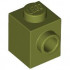 BRICK 1X1 W. 1 KNOB: {маслинено зелен}