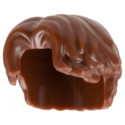 Minifigure, Hair Short Wavy, Parted on Right: {червеникаво-кафяв}