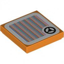 FLAT TILE 2X2, W/ STICKER NO. 257: {ярко оранжев}