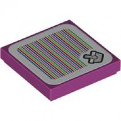 FLAT TILE 2X2, W/ STICKER NO. 258: {ярко червеникаво-виолетов}