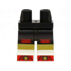 Hips and Legs with Molded White Lower Legs / Boots and Printed Red and Gold Knee Pads, Stripes and Shoe Tips Pattern: {черен}
